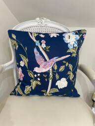 Handmade Cushion Cover in Laura Ashley Summer Palace The Midnight Colour Way, Various Sizes Available - thumbnail 1