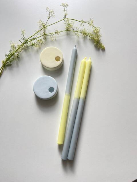 Thin Dip Dye Stick Candles, Colorful Long Gift Idea, Pastel Colors - image 1