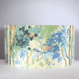 Silver Birch Woodland Lampshade Forest Pattern With Gold Silver Or White Lining Option, For Ceiling Lamp Base in 20cm To 40cm Diameters - thumbnail 3