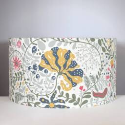 Silver Birch Woodland Lampshade Forest Pattern With Gold Silver Or White Lining Option, For Ceiling Lamp Base in 20cm To 40cm Diameters - thumbnail 4