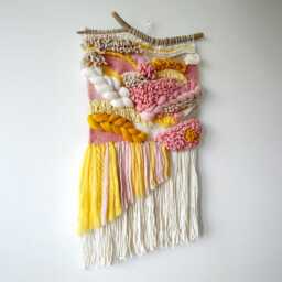 Textured Boho Woven Wall Hanging Modern Bohemian Art - thumbnail 4