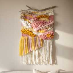 Textured Boho Woven Wall Hanging Modern Bohemian Art