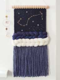 Custom Zodiac Constellation Wall Tapestry - Handwoven Celestial Nursery Decor - thumbnail 1