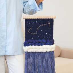Custom Zodiac Constellation Wall Tapestry - Handwoven Celestial Nursery Decor - thumbnail 2