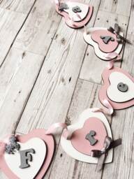 Personalised Bunting - Baby Wooden Unicorn Girl Gift Boy New Nursery Decor - thumbnail 1