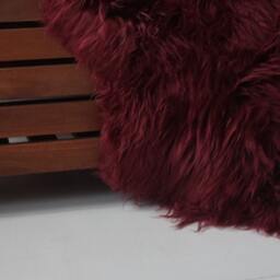 "Regular Sheepskin Burgundy Throw Genuine Leather Sheep Skin 48"" X 28" - thumbnail 3