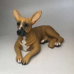 Custom Clay Pet Sculpture Dog Memorial Portrait With Toy - thumbnail 3