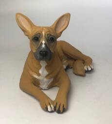 Custom Clay Pet Sculpture Dog Memorial Portrait With Toy - thumbnail 1