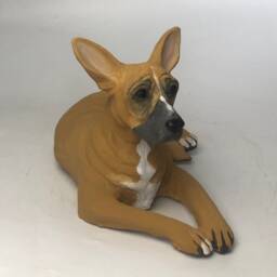 Custom Clay Pet Sculpture Dog Memorial Portrait With Toy - thumbnail 2