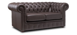 Chesterfield Real Leather Two/Three Seater Sofa Italian Mocca Brown