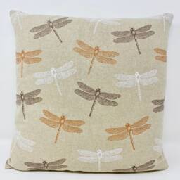 Dragonfly Cushion, Double Sided Dragon Fly Print, Feather Pillow, Linen Cotton Fabric, Letterbox Gift, Gift For Her, Perfect Home Decor - thumbnail 2