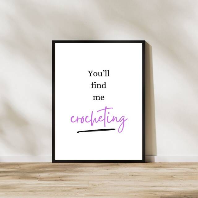 Crochet Print For Home Crocheting Hook Art Knitting Lover Wool - image 1
