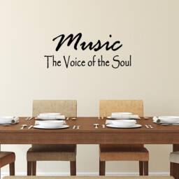 Vwaq Music The Voice Of The Soul Wall Decal Quote Sayings Arts Room Decor - thumbnail 1