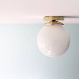 Bubble Flush Mount Ceiling Lighting Fixture, Brass Lamp, White 8 - thumbnail 3