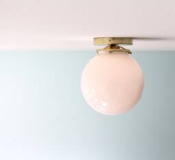 Bubble Flush Mount Ceiling Lighting Fixture, Brass Lamp, White 8 - thumbnail 1