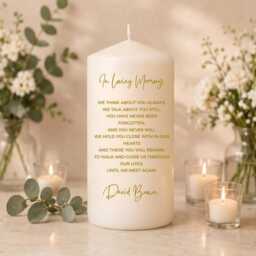 Memorial Candle - in Loving Memory Personalized Remembrance Gift Funeral Tribute Loss Of Loved One Unscented - thumbnail 2