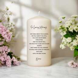 Memorial Candle - in Loving Memory Personalized Remembrance Gift Funeral Tribute Loss Of Loved One Unscented - thumbnail 2