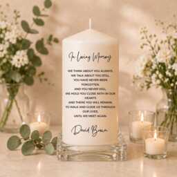 Memorial Candle - in Loving Memory Personalized Remembrance Gift Funeral Tribute Loss Of Loved One Unscented - thumbnail 4