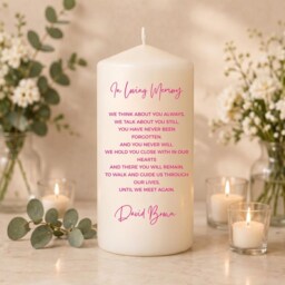 Memorial Candle - in Loving Memory Personalized Remembrance Gift Funeral Tribute Loss Of Loved One Unscented - thumbnail 3