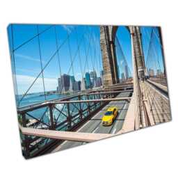 Manhattan Skyline Canvas Print Brooklyn Bridge Nyc Cityscape Decor For Home Office - thumbnail 1