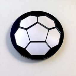 Round Football Mirror Custom Color Frame, Desk Stand & Hook - thumbnail 4