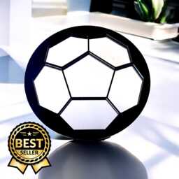 Round Football Mirror Custom Color Frame, Desk Stand & Hook - thumbnail 1