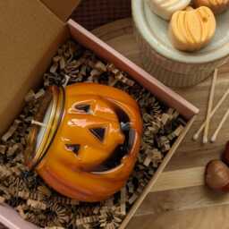Pumpkin Candle. Halloween Candle Spooky For Decor. Autumnal Decor.pumpkin Gift Set - thumbnail 4