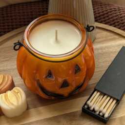 Pumpkin Candle. Halloween Candle Spooky For Decor. Autumnal Decor.pumpkin Gift Set - thumbnail 3