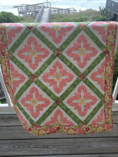 "Blooming Flower Wall Hanging, Baby Quilt, 33"" X 39.5" - image 1