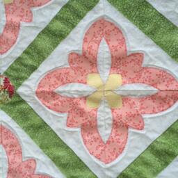 "Blooming Flower Wall Hanging, Baby Quilt, 33"" X 39.5" - thumbnail 2