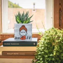 Hand Painted Buddha Succulent Planter Zen Decor Gift - thumbnail 3