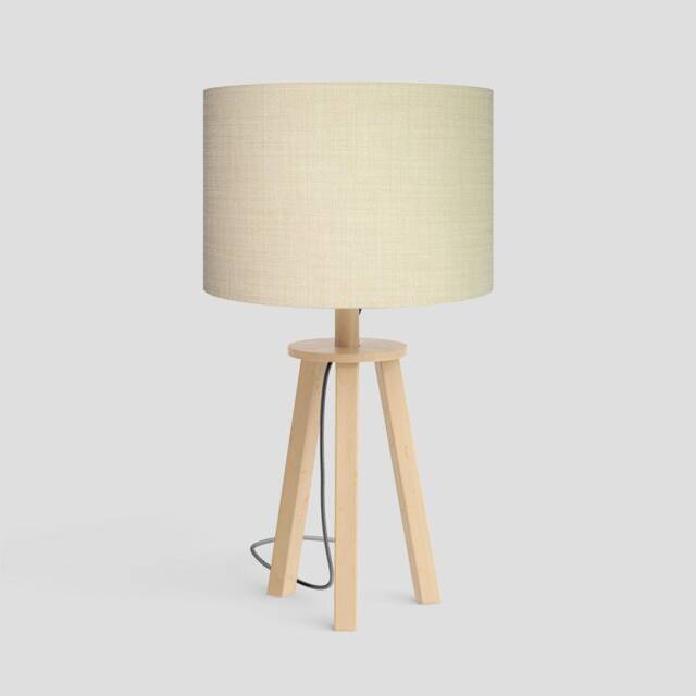 Handmade Drum Lampshade Linoso Cream Fabric, Table/Floor/Ceiling - image 1