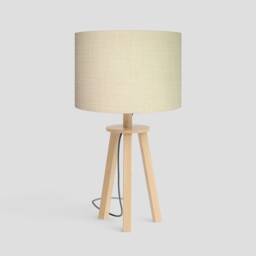 Handmade Drum Lampshade Linoso Cream Fabric, Table/Floor/Ceiling - thumbnail 1