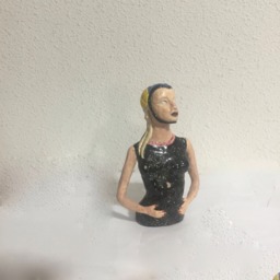 Ceramic Sculpture Figurative Garden Art Clay Vessel Lady Flower Vase