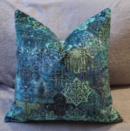 Gp & J Baker Sampul Peacock & Omega Velvet Cushion Cover 45x45 cm