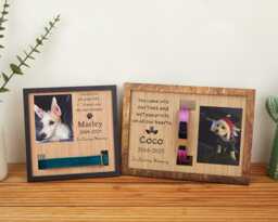 Custom Memorial Dog Collar Sign, Wood Frame With Holder, Dog Gifts, Pet Loss Sympathy Gift - thumbnail 1
