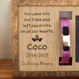 Custom Memorial Dog Collar Sign, Wood Frame With Holder, Dog Gifts, Pet Loss Sympathy Gift - thumbnail 3
