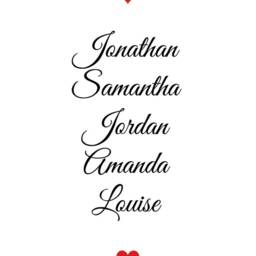 White Framed Poster Print Bespoke Family First Names With Heart Personalised Text Great Gift Birthday Christmas For Wall Decor Decoration - thumbnail 2