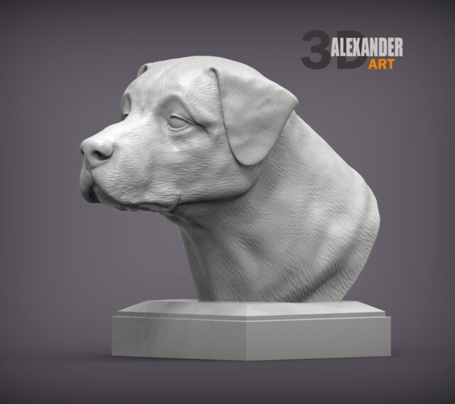 Anatolian Shepherd Bust 3D Printed Dog Statue, Pet Memorial Decor - image 1