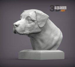 Anatolian Shepherd Bust 3D Printed Dog Statue, Pet Memorial Decor - thumbnail 1