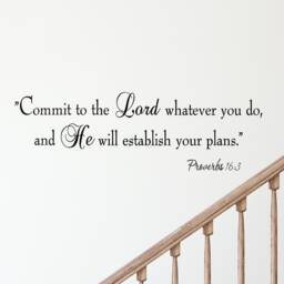 Christian Faith Stickers Headboard Scripture Wall Decal - Commit To The Lord Whatever You Do Proverbs 163 - Vwaq-1348 - thumbnail 1