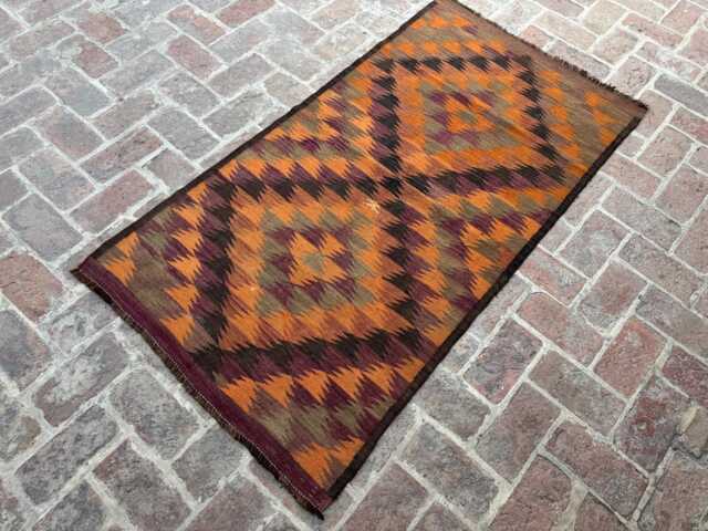 3x6 Afghan Tribal Kilim Rug - Handmade Wool Flatweave Carpet Vibrant Boho Geometric Pattern For Cozy Interiors Gift - image 1