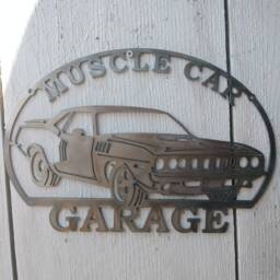Muscle Car Garage 1971 Man Cave Wall Art Metal Sign Cnc Plasma Cut For Etc Hand Drawn
