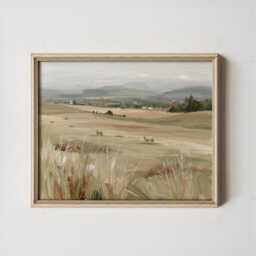 Sheep Meadow Poster, Highland Landscape Print, Country Wall Art, Paper - thumbnail 3