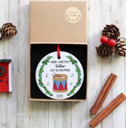 Boy Drums Set Christmas Decoration, Drums Ornament, Christmas Ornament For Boy, Drums Gift Him