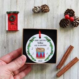Boy Drums Set Christmas Decoration, Drums Ornament, Christmas Ornament For Boy, Drums Gift Him - thumbnail 3