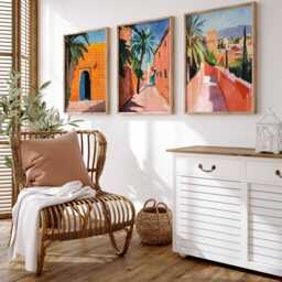 Set Of 3 Marrakech Posters, Morocco Wall Art Prints, Souks Decor, Moroccan Travel Print, Bohemian Gift - thumbnail 3