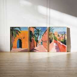 Set Of 3 Marrakech Posters, Morocco Wall Art Prints, Souks Decor, Moroccan Travel Print, Bohemian Gift - thumbnail 4