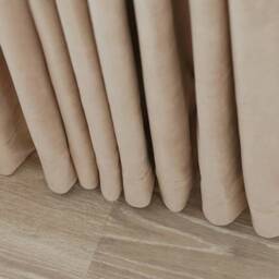 Gv91 A Pair Of Beige Cotton Blend Velvet Curtains , Living Room Curtains, Velvet Drapery Panels, Bedroom Custom Made - thumbnail 3
