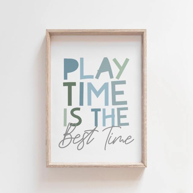 Playroom Print, Wall Art, Play, Nursery Boys Prints, Bedroom Decor, Pastel Art - image 1